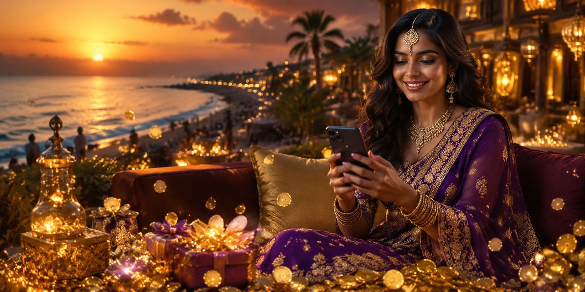Relaxed gaming session on mobile device at Goa beach