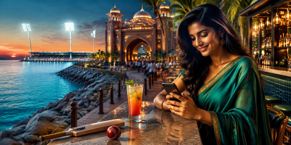 Indian cricket betting with traditional attire outside