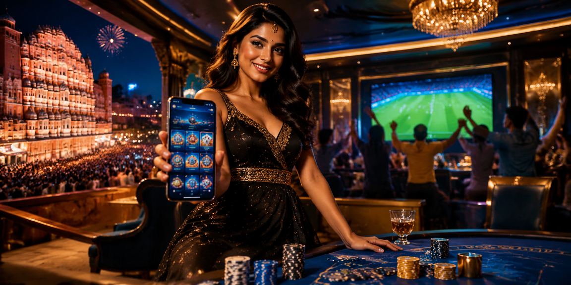 Smooth blue and gold themed casino mobile interface in Jaipur